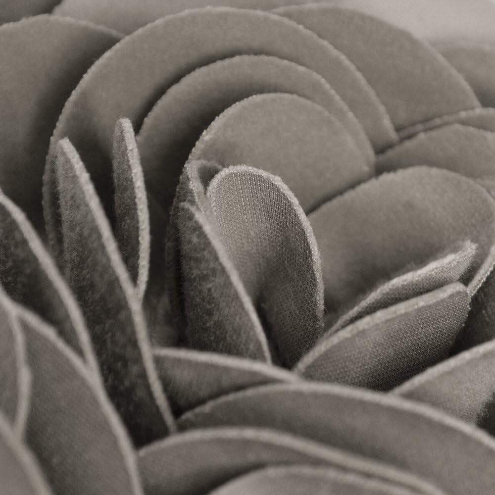 VG|taupe|3D Flower Throw Pillow Cover Handmade Floral Soft Velvet Lumbar Cushion for Bed Living Room Chair Couch Decor Gold
