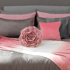 VG|rose-gold|3D Flower Throw Pillow Cover