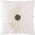 3D Sunflowers Throw Pillow Cover Wine Red - White-creamy White*beige Canvas