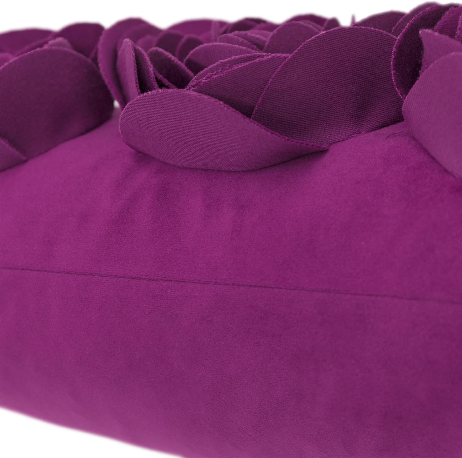 VG|purple-red|3D Flower Throw Pillow Cover Handmade Floral Soft Velvet Lumbar Cushion for Bed Living Room Chair Couch Decor Gold