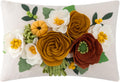 3D Floral Decorative Throw Pillow Cover White and Orange - Default Title