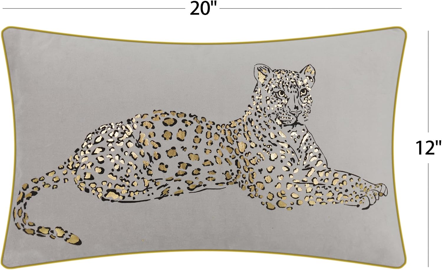 Leopard Print Throw Pillow Cover Decorative Velvet Cushion with Gold Foil Printing for Bed Couch Chair Car
