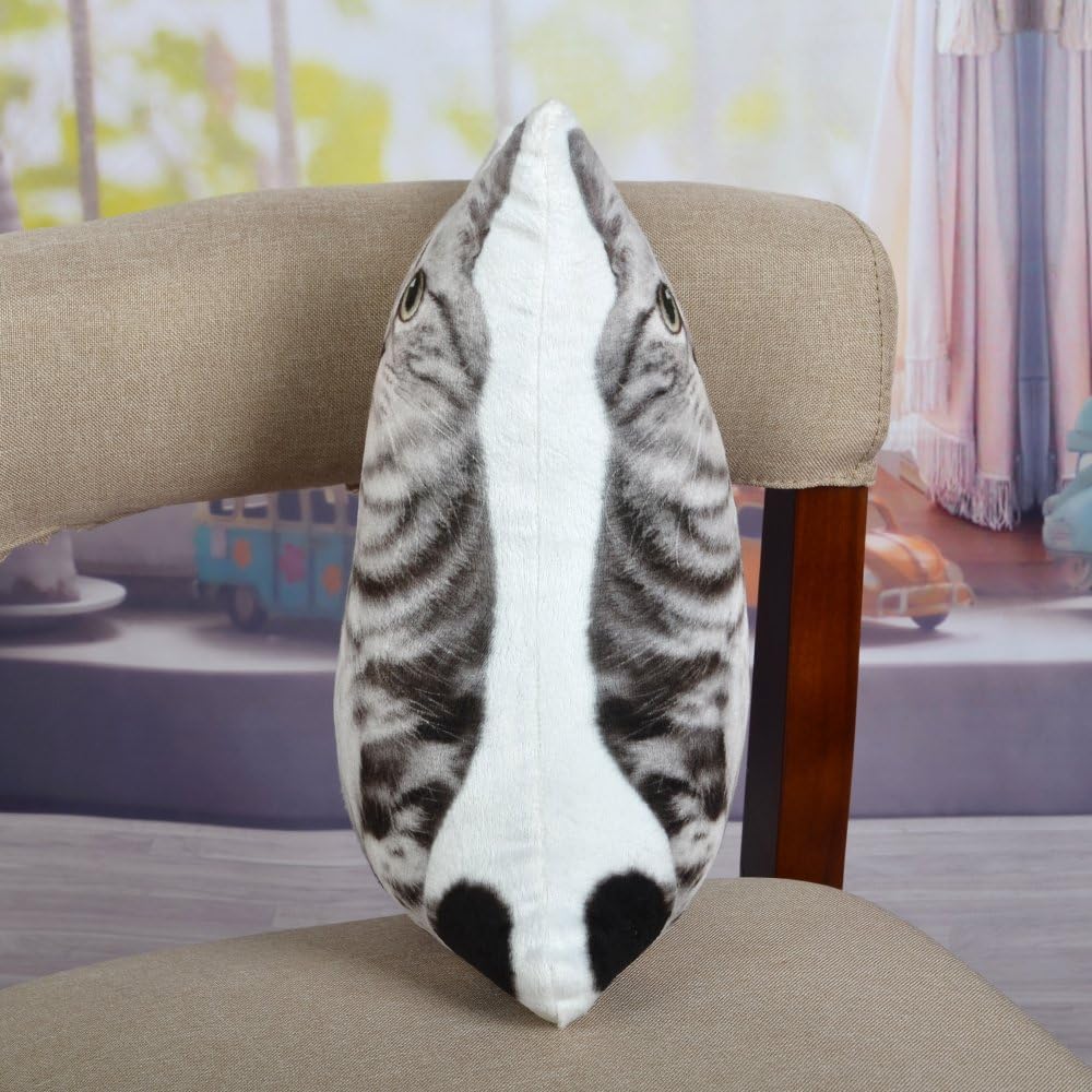 3D Animal Cat Shaped Accent Pillows Decorative Cushions Lifelike Throw Pillow Pet Creative Stuffed Plush Girls Boys Gifts Home Bed Living Room Office Farmhouse Sofa Couch Decor