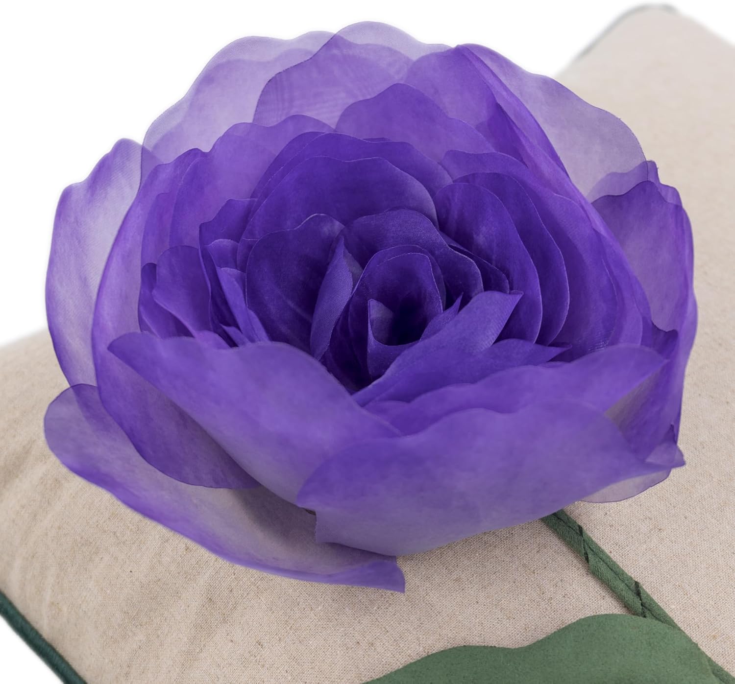 VG|purple|Yarn Rose Throw Pillow Cover