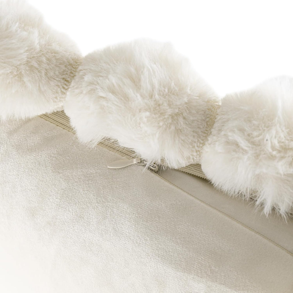 VG|beige|Solid Throw Pillow Cover , Velvet