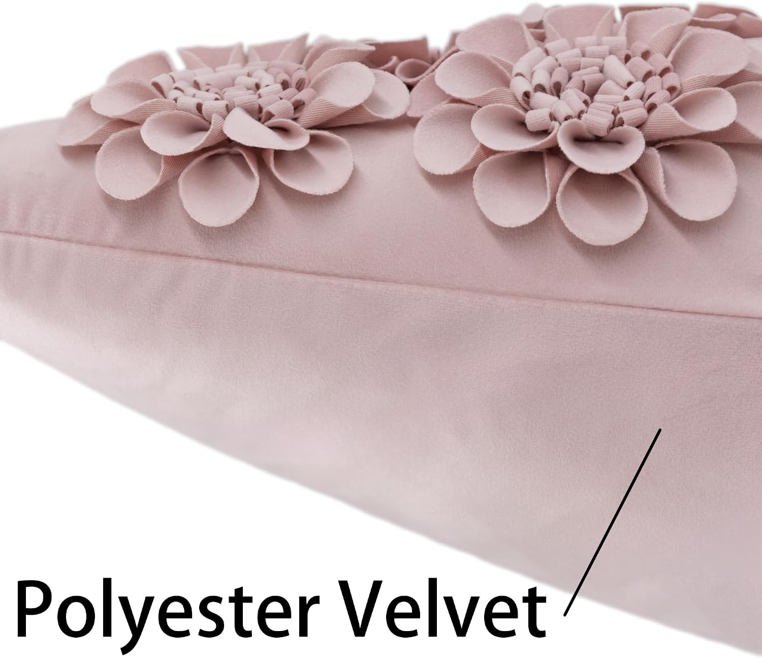 VG|dusty-pink|Handmade 3D Flower Throw Pillow Cover