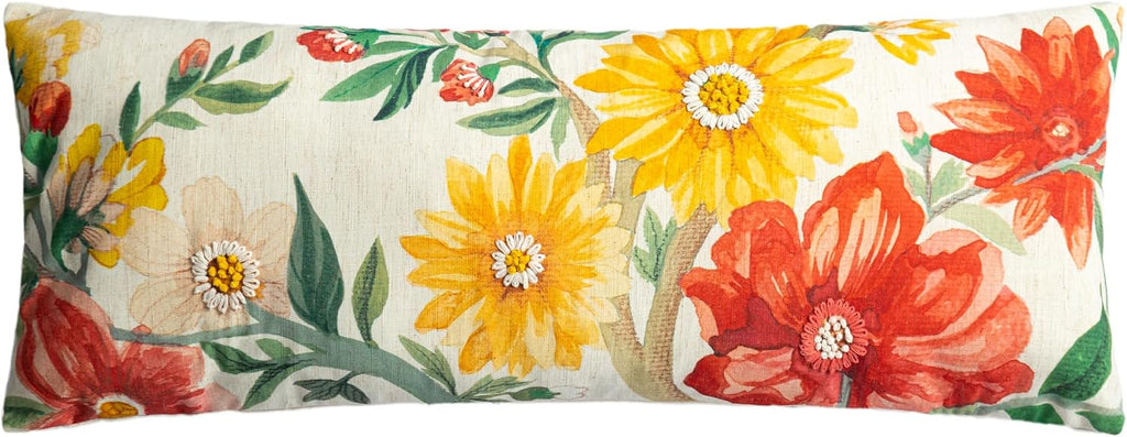 Spring Colorful Flower Long Body Throw Pillow Cover - Default Title