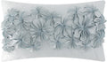 3D Handmade Flower Soft Throw Pillow Cover - Light Blue