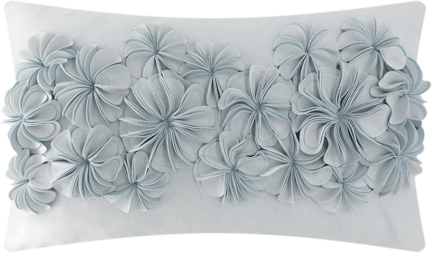 3D Handmade Flower Soft Throw Pillow Cover - Light Blue