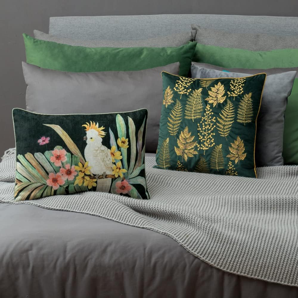 VG|dark-green|Parrot Throw Pillow Cover Soft Pillow Case Decorative Cushion Cover for Sofa Couch Chair Bed Living Room