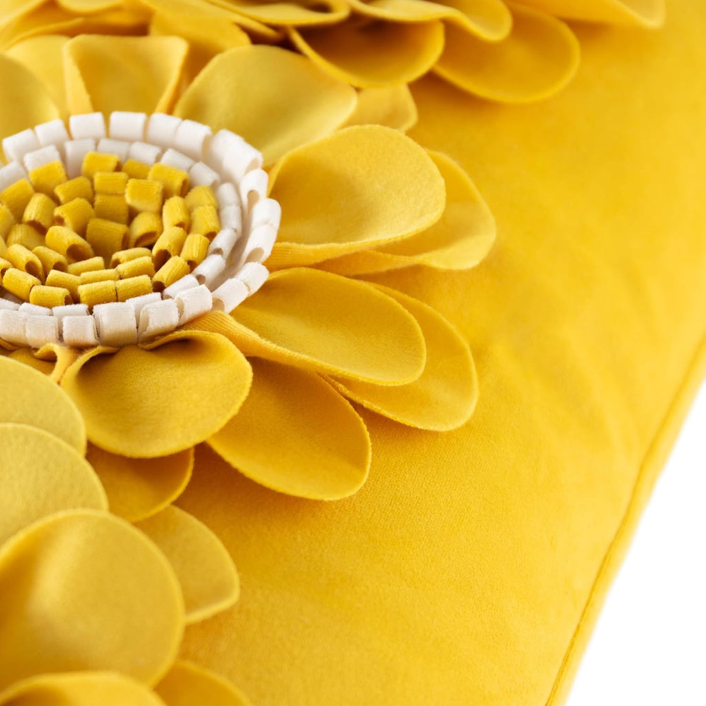 VG|yellow-white|3D Flower Throw Pillow Cover