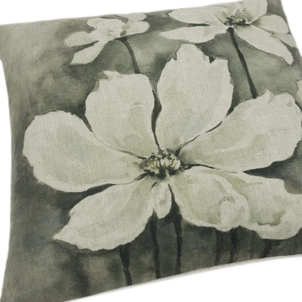 Flower Printing Throw Pillow Cover Linen Accent Pillow Case Home Decorative Cushio Cover for Sofa Chair Kitchen Dining Summer Spring Cushion Cover