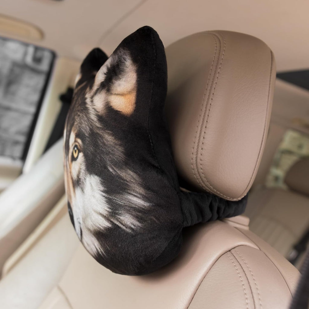 3D Dog Car Neck Pillow Decorative Animal Car Headrest Neck Support for Travel Home Office