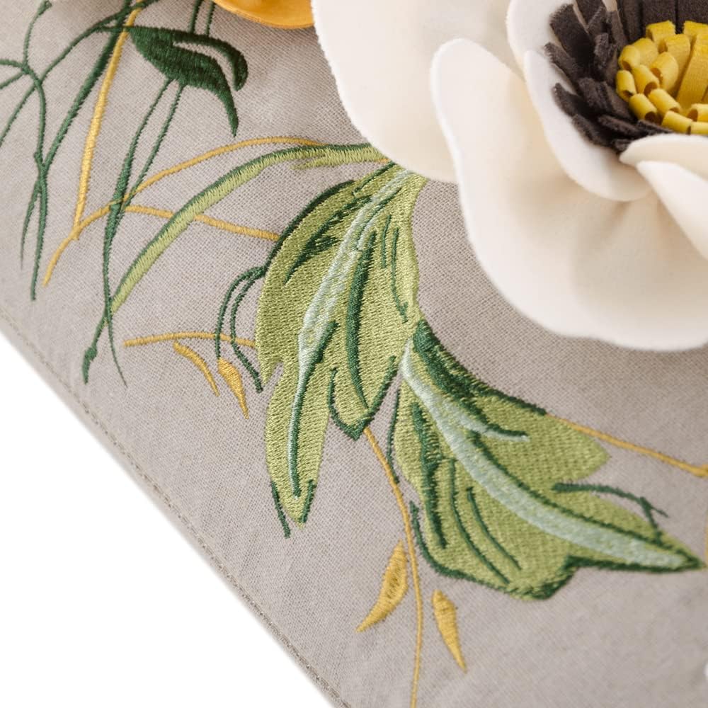 VG|white-new|3D Flower Throw Pillow Cover