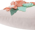VG|peach-pink|3D Flower Throw Pillow Cover Aesthetic Decorative Floral Accent Pillow Colorful Cushion for Bed Living Room Couch Office Decor Beige Green