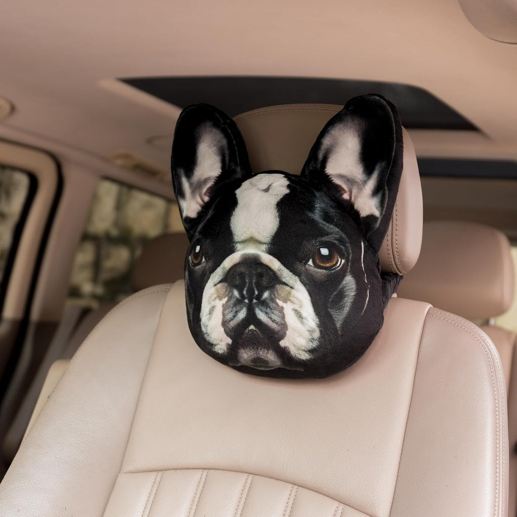 3D Dog Car Neck Pillow Decorative Animal Car Headrest Neck Support for Travel Home Office