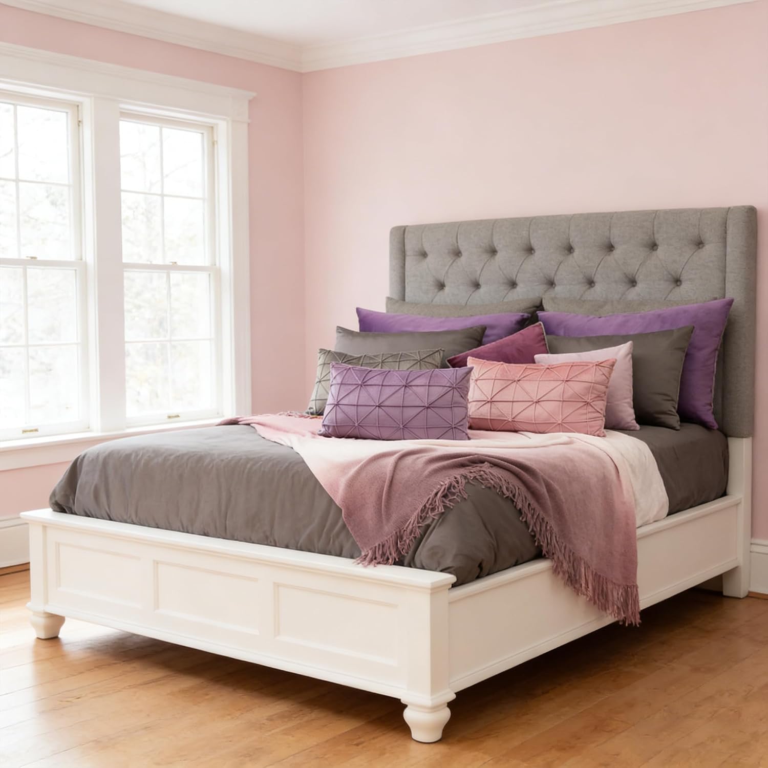 VG|grayish-pink|Velvet Pillow Cover