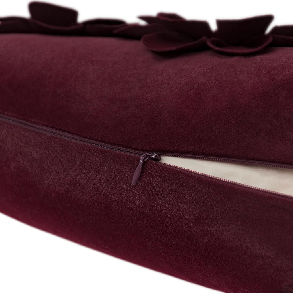 VG|dark-red|3D Flower Throw Pillow Cover