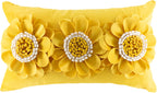 VG|yellow-white|3D Flower Throw Pillow Cover