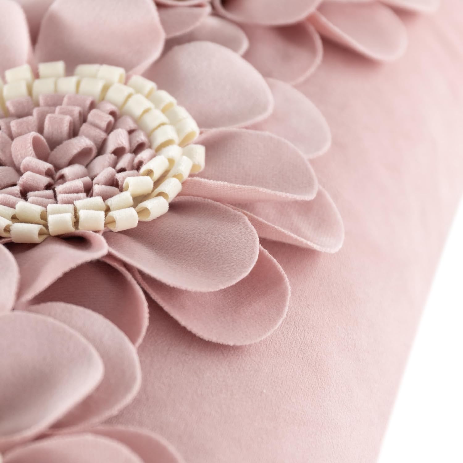 VG|dusty-pink-white|3D Flower Throw Pillow Cover
