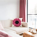 VG|hot-pink|Decorative 3D Flower Throw Pillow Cover Creamy