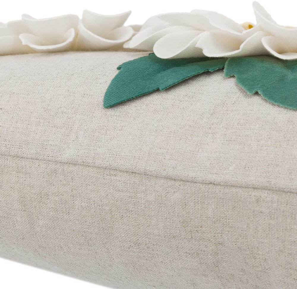 VG|3flower-white-velvet|3D Daisy Flower Throw Pillow Cover, White
