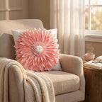 VG|pink-pink-white-velvet|3D Sunflowers Throw Pillow Cover Wine Red