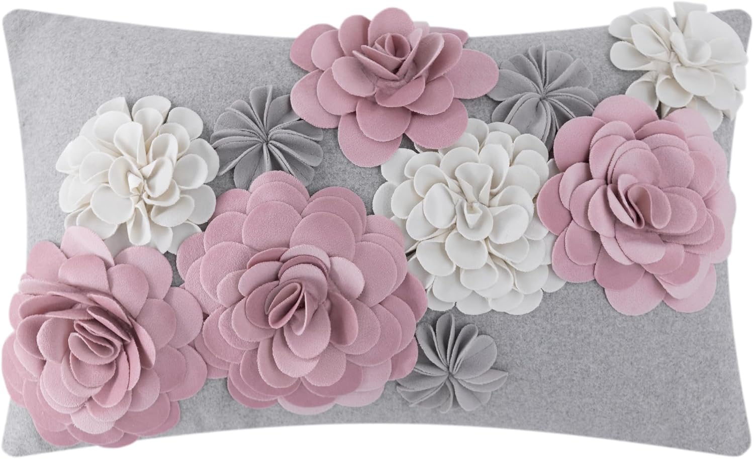 3D Flower Throw Pillow Cover - Pink