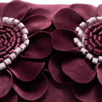 VG|wine-red|3D Flower Throw Pillow Cover