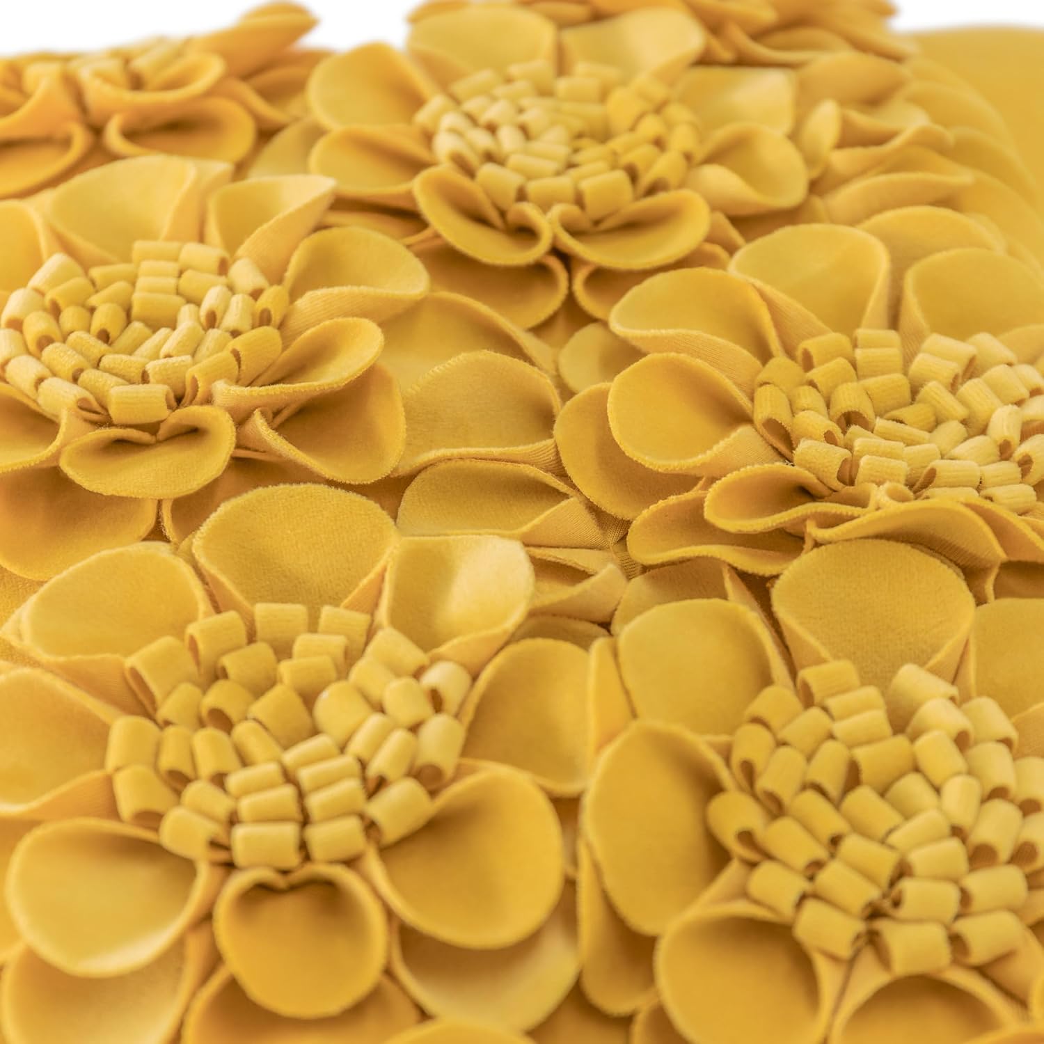 VG|yellow|Handmade 3D Flower Throw Pillow Cover