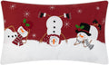 Christmas Throw Pillow Cover Applique Santa Claus Pillow Case Embroidery Cushion Cover for Festive Sofa Couch Living Room Bed Home Decor Christmas Red - Default Title