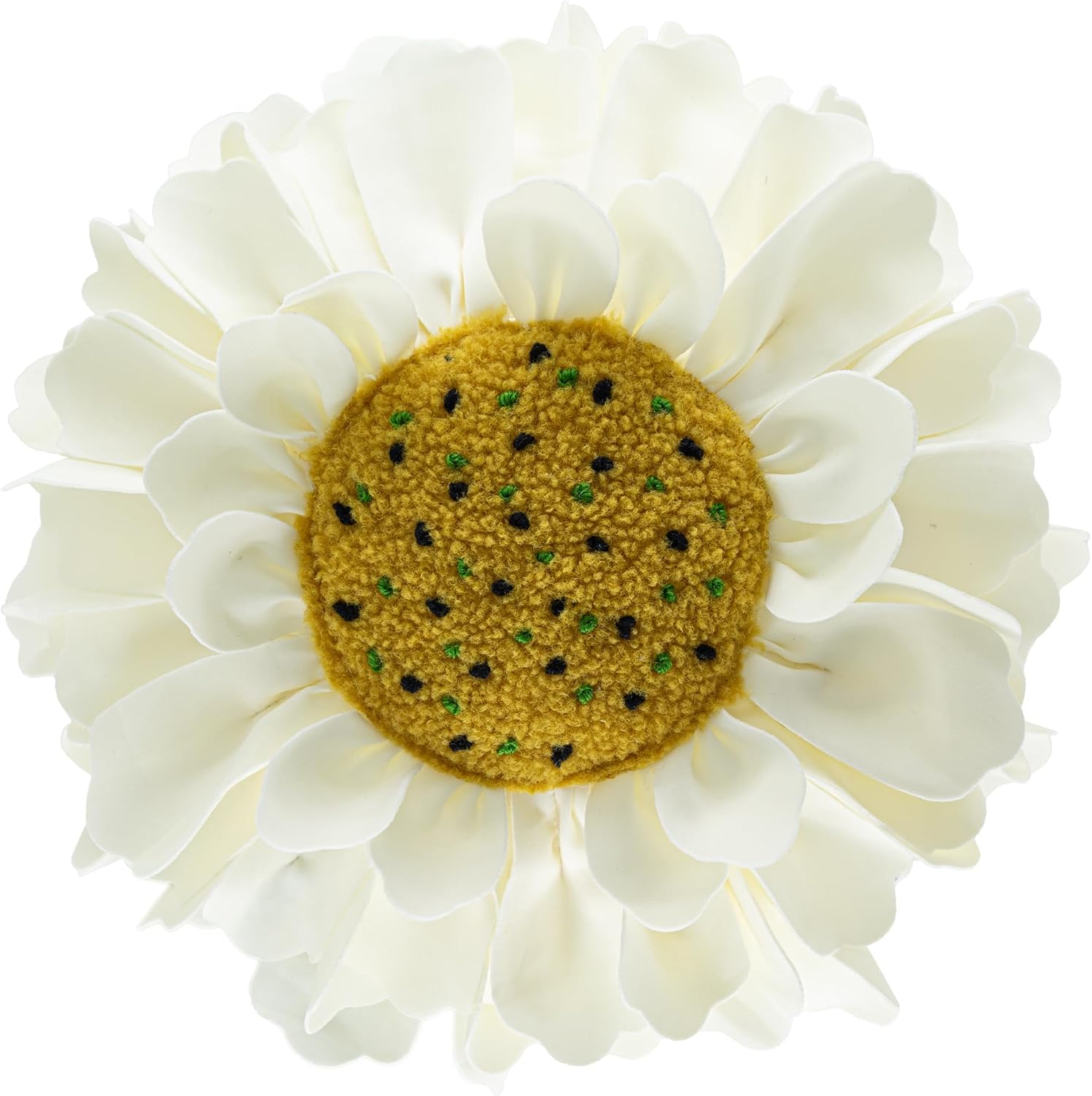 3D Flower Design Round Throw Pillow Flower Decorative Floral Cushion - Off White