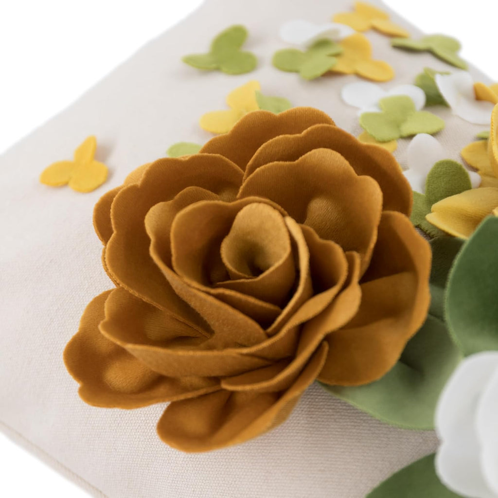 Vintage 3D Flower Throw Pillow Cover