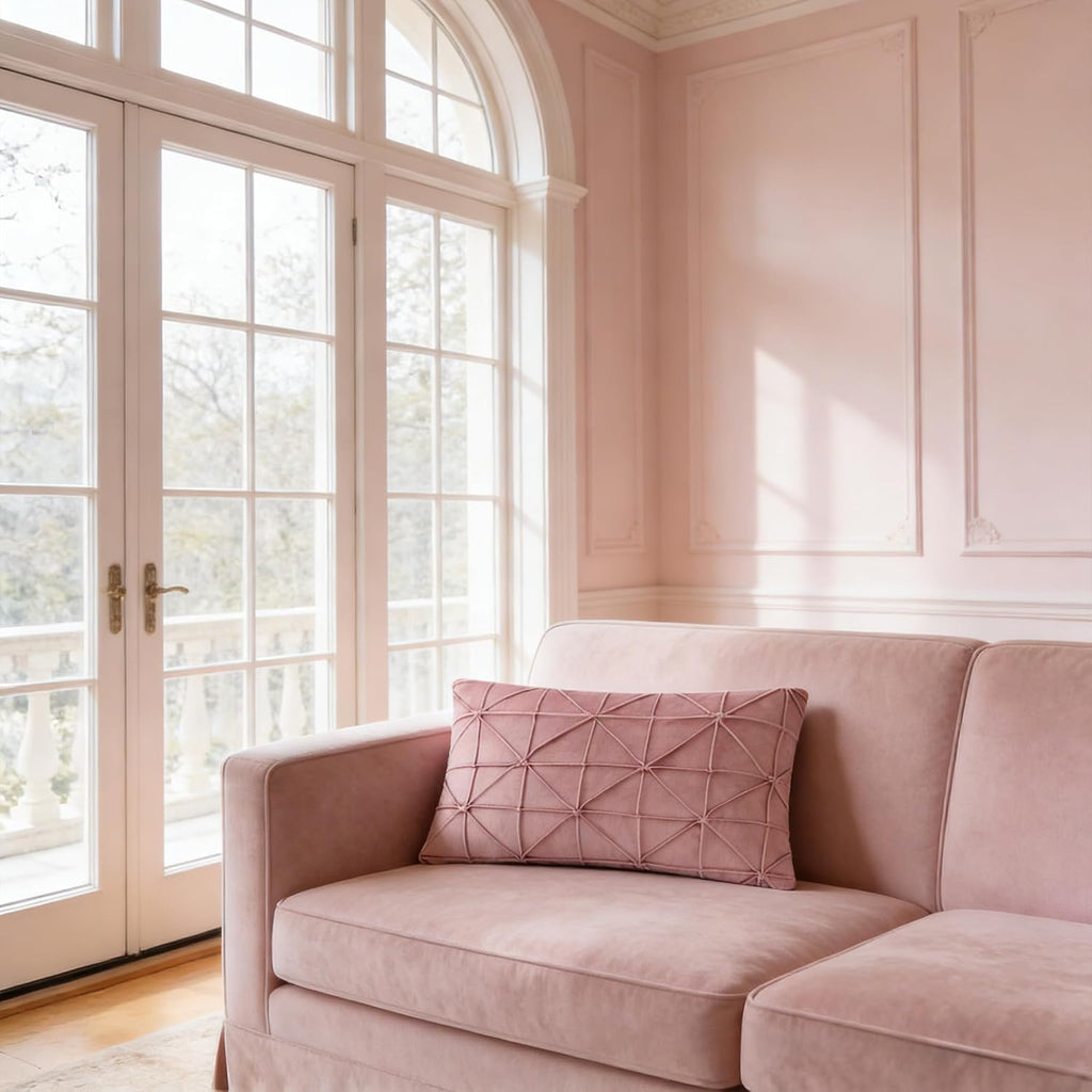 VG|grayish-pink|Velvet Pillow Cover