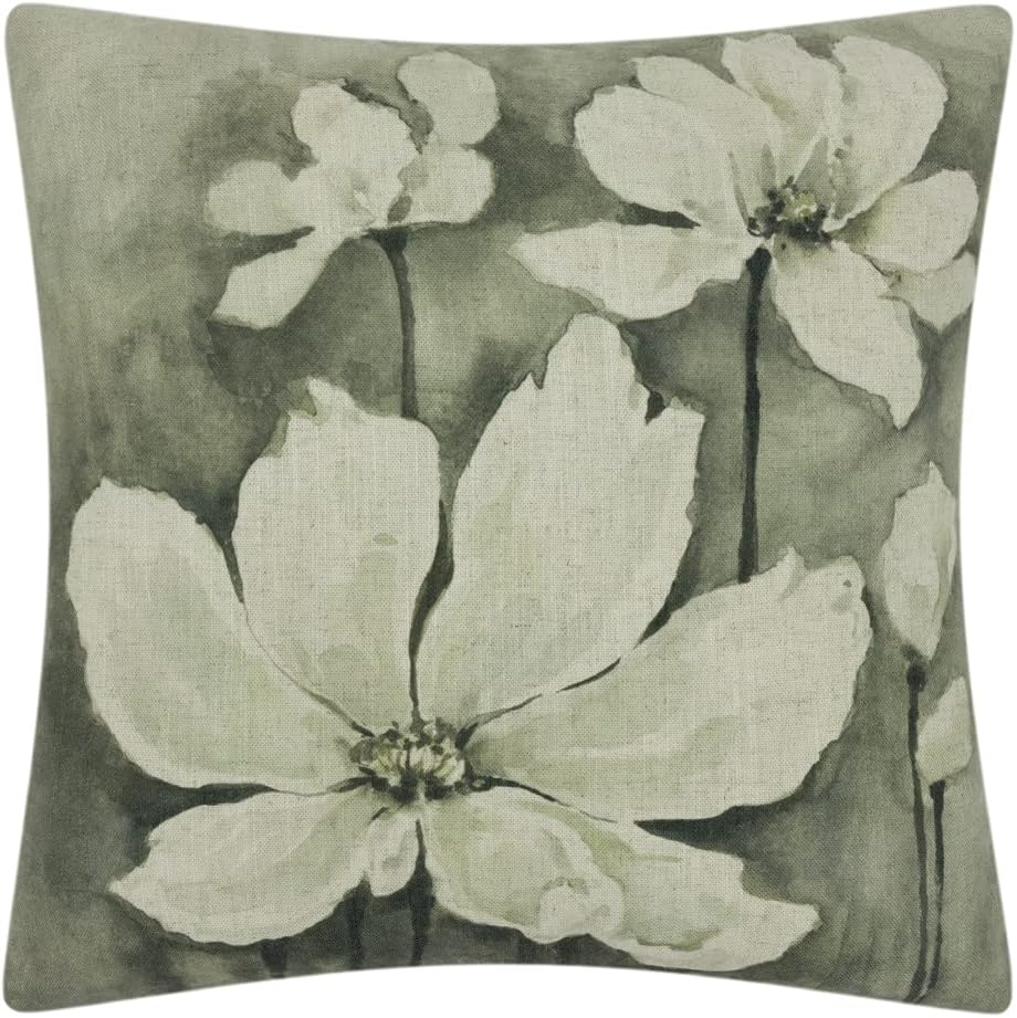 Flower Printing Throw Pillow Cover Linen Accent Pillow Case Home Decorative Cushio Cover for Sofa Chair Kitchen Dining Summer Spring Cushion Cover - Default Title