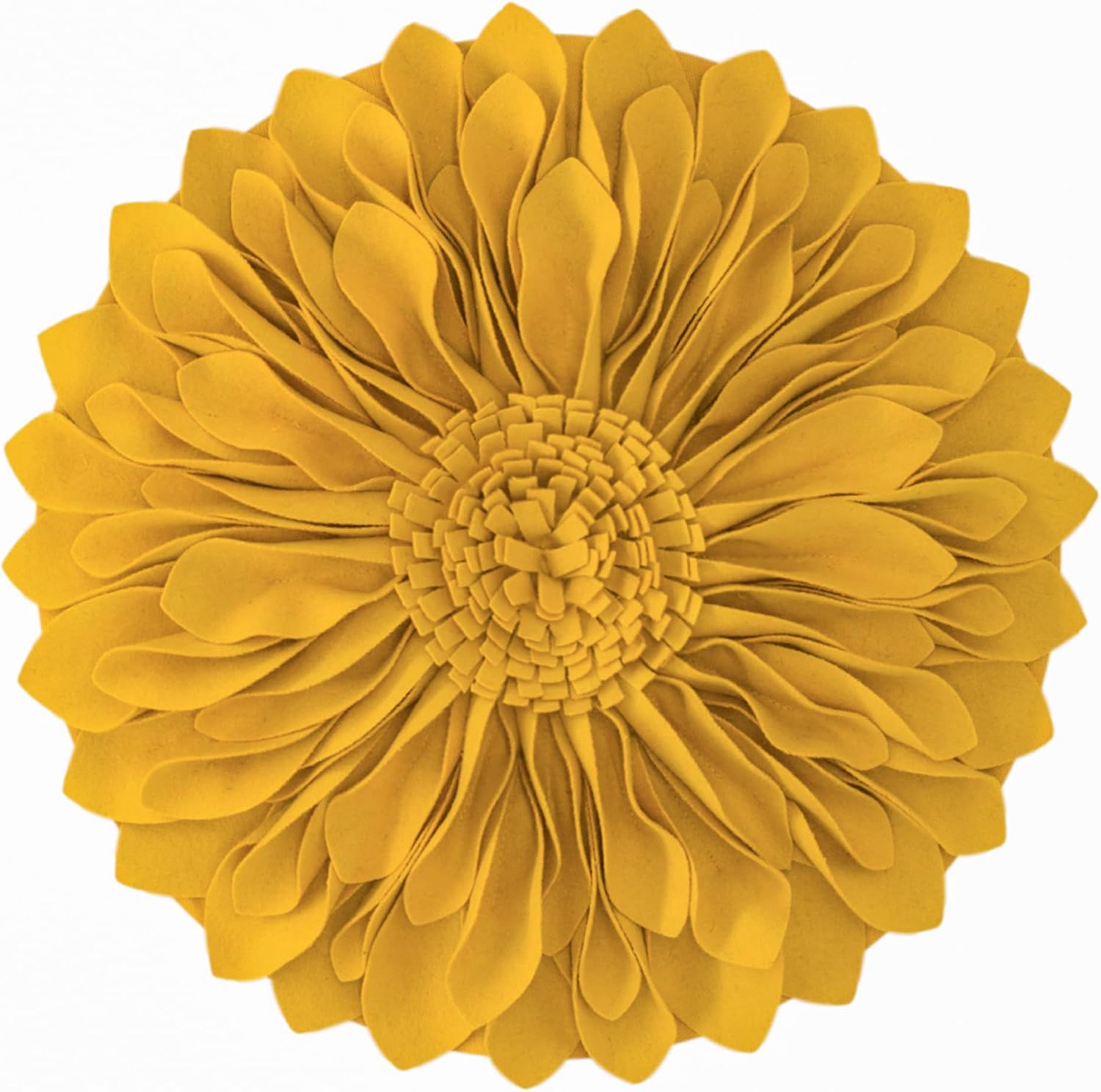 3D Sunflower Throw Pillow Cover, Gold Yellow - Default Title