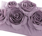 VG|purple|3D Flowers Throw Pillow Cover Decorative Soft Velvet Accent Floral Cushion Lumbar Pillowcase for Bed Sofa Couch Living Room