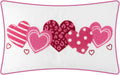Canvas Throw Pillow Cover with Pink Hearts Embroidered Design for Living Room Couch Sofa Bed Aesthetic - Default Title