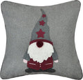 Santa Claus Applique Throw Pillow Cover Christmas Ball Pillow Case Decorative Cushion Cover for Sofa Couch Chair Home Bed Living Room Wool Grey - Default Title
