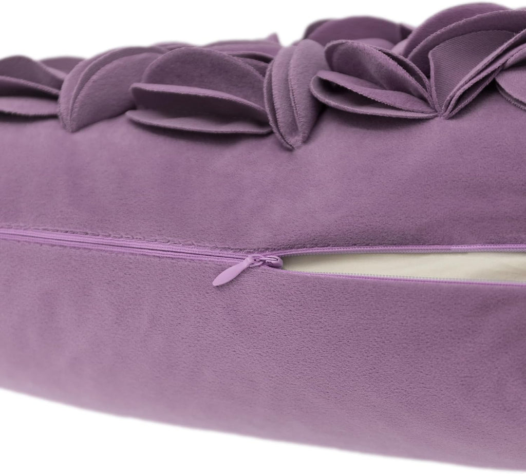 3D Flower Throw Pillow Cover Rectangular Cushion Cover Soft Handmade Pillow Case for Sofa Couch Chair Bed Living Room Home Office