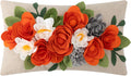 VG|3dflower-g-orange|Decorative 3D Flower Throw Pillow Covers