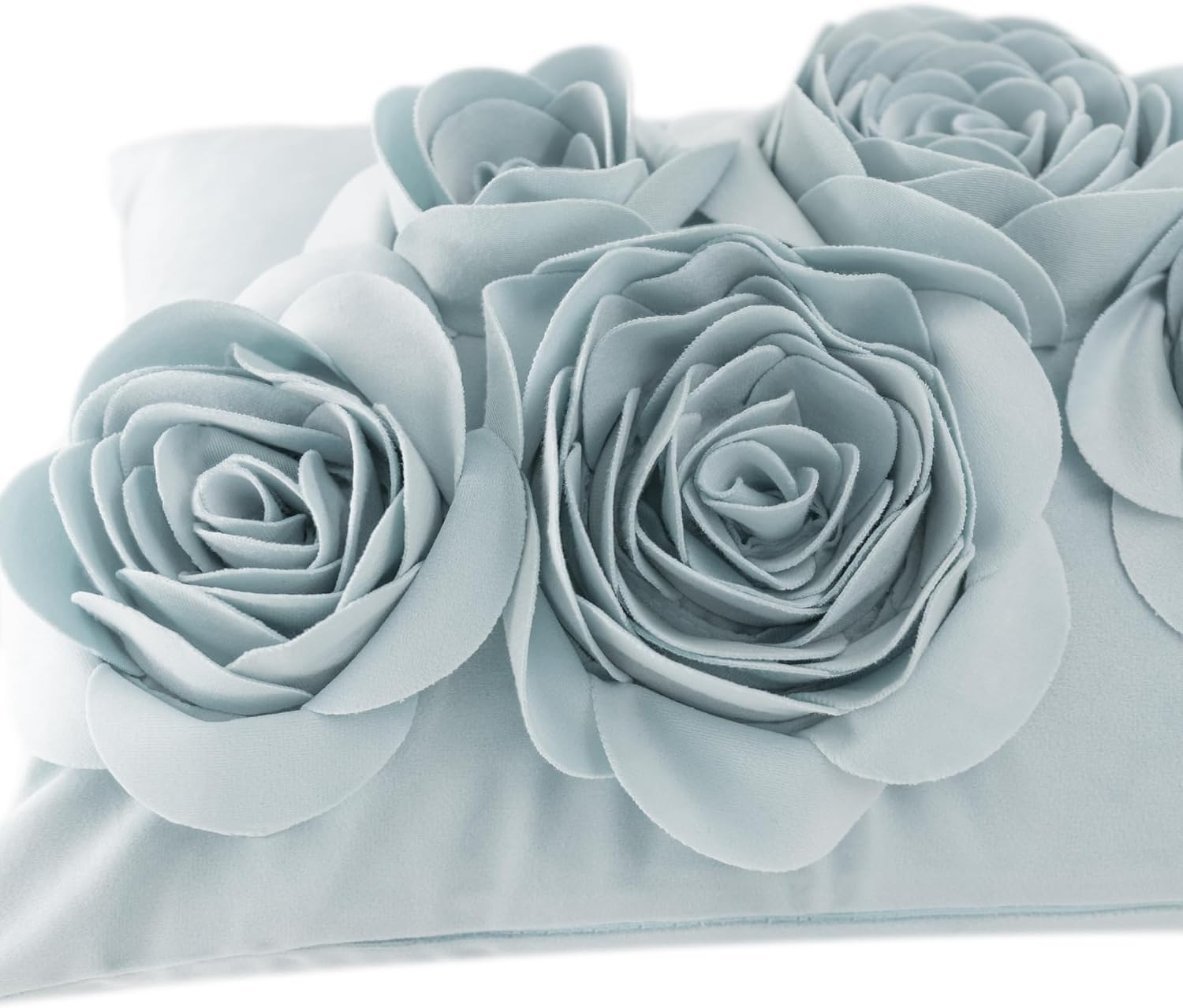 3D Flowers Throw Pillow Cover Decorative Soft Velvet Accent Floral Cushion Lumbar Pillowcase for Bed Sofa Couch Living Room