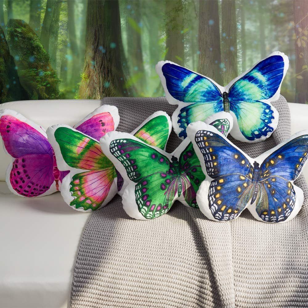 VG|green,rose-red|3D Butterfly Throw Pillow, Hot Pink