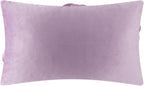 VG|purple|3D Flowers Throw Pillow Cover Decorative Soft Velvet Accent Floral Cushion Lumbar Pillowcase for Bed Sofa Couch Living Room
