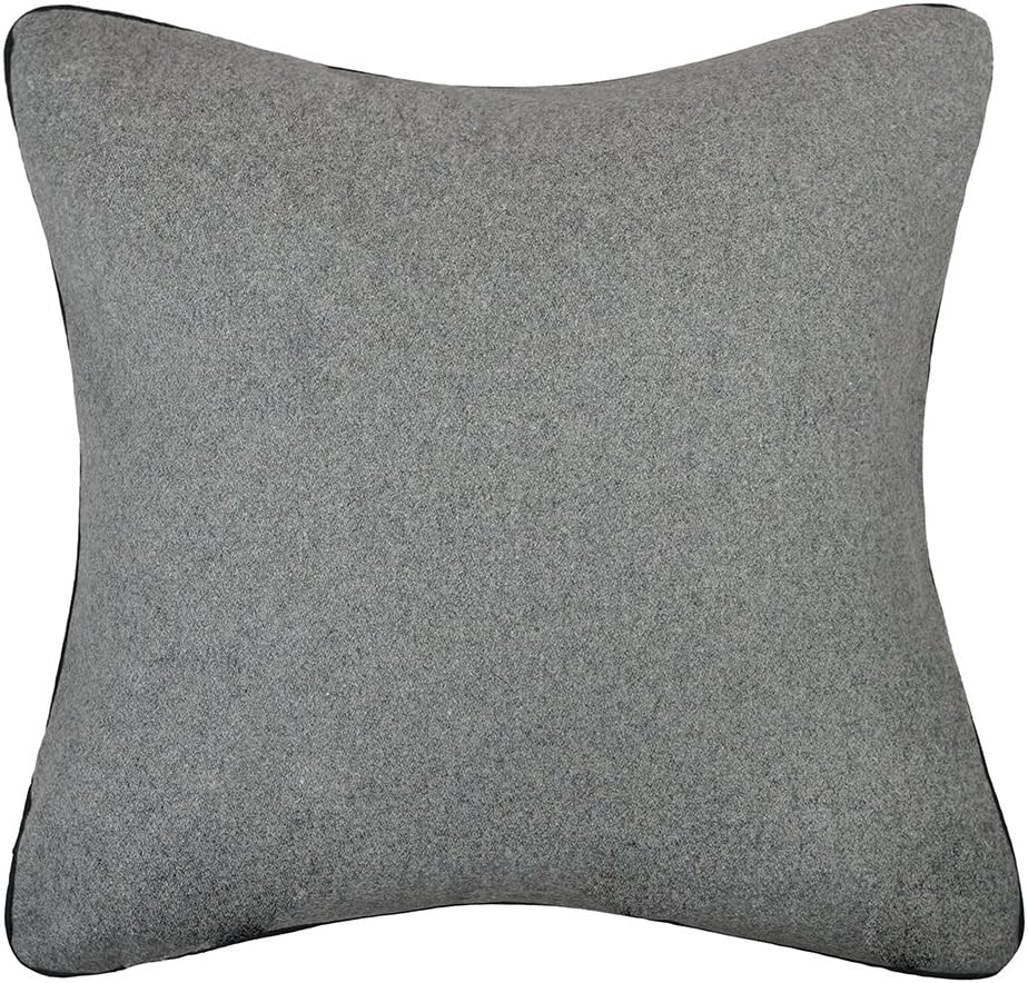 Santa Claus Applique Throw Pillow Cover Christmas Ball Pillow Case Decorative Cushion Cover for Sofa Couch Chair Home Bed Living Room Wool Grey