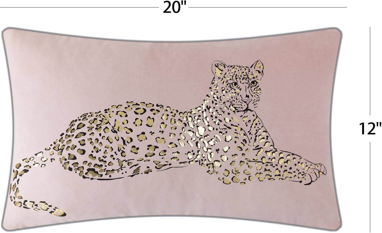 VG|rose-gold|Leopard Print Throw Pillow Cover Decorative Velvet Cushion with Gold Foil Printing for Bed Couch Chair Car