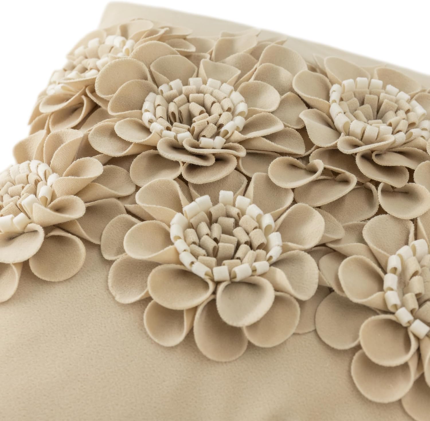 VG|camel|Handmade 3D Flower Throw Pillow Cover