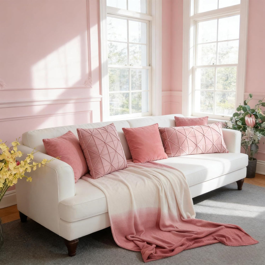 VG|grayish-pink|Velvet Pillow Cover