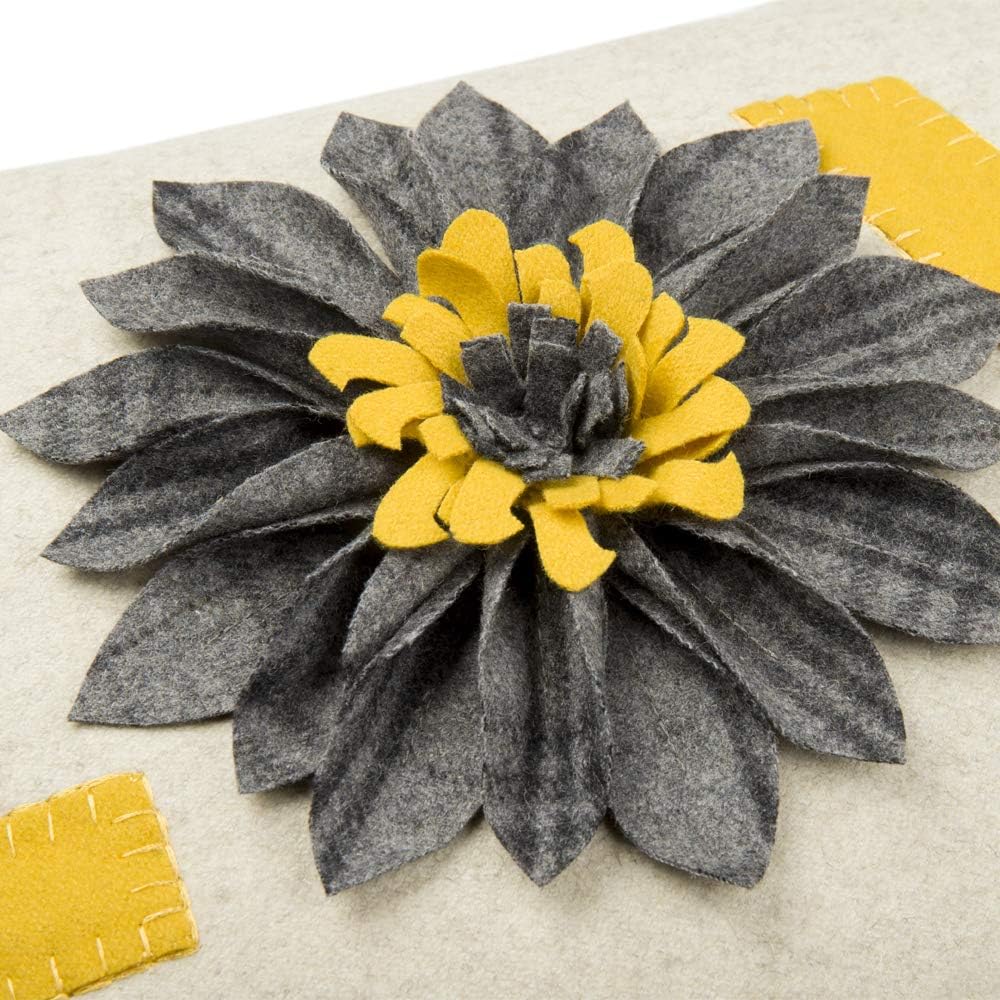 3D Sunflower Love Applique Throw Pillow Case, '', Yellow
