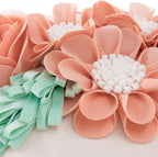 VG|peach-pink|3D Flower Throw Pillow Cover Aesthetic Decorative Floral Accent Pillow Colorful Cushion for Bed Living Room Couch Office Decor Beige Green